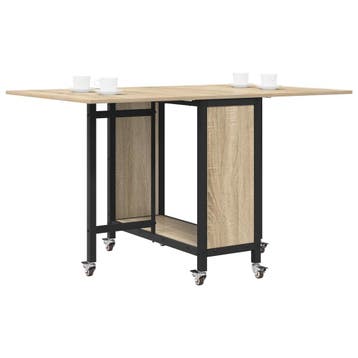 vidaXL Opvouwbare eettafel met wielen 130 x 80 x 76,5 cm, Verzenden, Nieuw