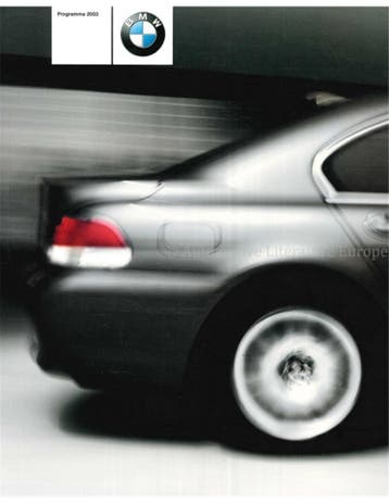 2003 BMW PROGRAMMA BROCHURE NEDERLANDS, Nieuw, BMW, Author