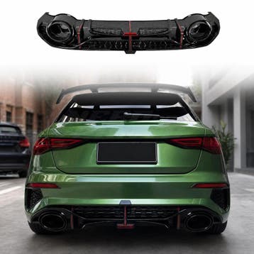 Diffuser With Black Exhaust Tips Voor Audi A3 S Line/S3 8Y, Ophalen of Verzenden, Nieuw
