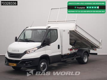 Iveco Daily 35C14 Automaat Dubbellucht Kipper met Kist 3,5t, Automaat, Stof, Gebruikt, Euro 6