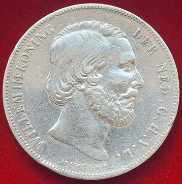 Nederland. Willem III. 2 1/2 Gulden 1859 (Zonder