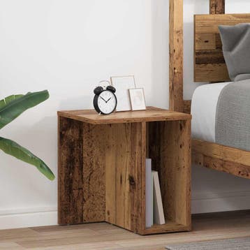 vidaXL Bijzettafel 2 st Oudhout 37 x 32 x 40 cm Bewerkt hout, Verzenden, Nieuw, Minder dan 45 cm