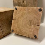 Handgemaakte winddroog eiken sokkels / zuilen – 20x20 cm, Verzenden, Nieuw