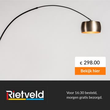 Rietveld-Vloerlampen-Zwart, Goud, Messing (kleur)-Metaal,, Verzenden, Nieuw