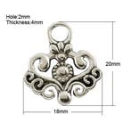 4 x Tibetaans zilveren bedels met krullen en bloemen, Hobby en Vrije tijd, Kralen en Sieraden maken, Ophalen of Verzenden, Nieuw