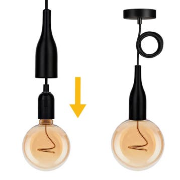 Bailey Bali pendelarmatuur E27 zwart met 1.5m textielsnoer, Ophalen of Verzenden, Nieuw
