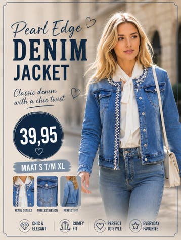 Pearl Edge Denim Jacket, Ophalen of Verzenden, Nieuw