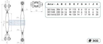 Spanschroef draadspanner M6 Din1478 gaffel gaffel, Doe-het-zelf en Verbouw, Verzenden, Nieuw