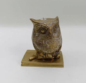 Decoratief ornament - Vintage messing uil figuurtje