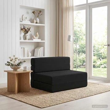vidaXL Vouwbare Bankbed Zwart 100 x 80 x 60 cm Stof, Verzenden, Nieuw, Stof, Minder dan 150 cm