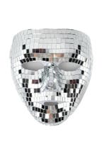 Discobal Masker Gezicht Vrouw Spiegeltjes Disco Spiegelbal M, Ophalen of Verzenden, Nieuw, Feestartikel, Carnaval
