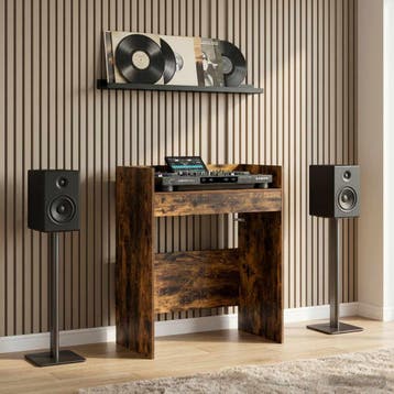 vidaXL DJ Tafel Gerookt eiken 102 x 45 x 102 cm Bewerkt hout, Muziek en Instrumenten, Verzenden, Nieuw