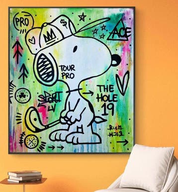 PatriciaSilvArt - SNOOPY original acrylic painting 100% HAND
