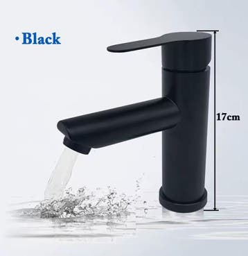 Enkele Handgreep Wastafelkraan –Mat Zwart, Warm , Koud Water, Verzenden, Nieuw