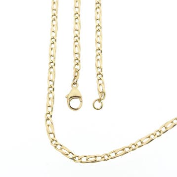 Gouden fantasie/figaro schakelketting, Ophalen of Verzenden, Gebruikt, Goud, Goud