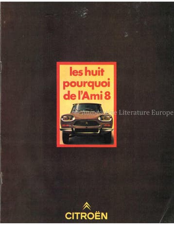 1970 CITROEN AMI 8 BROCHURE FRANS, Nieuw, Author