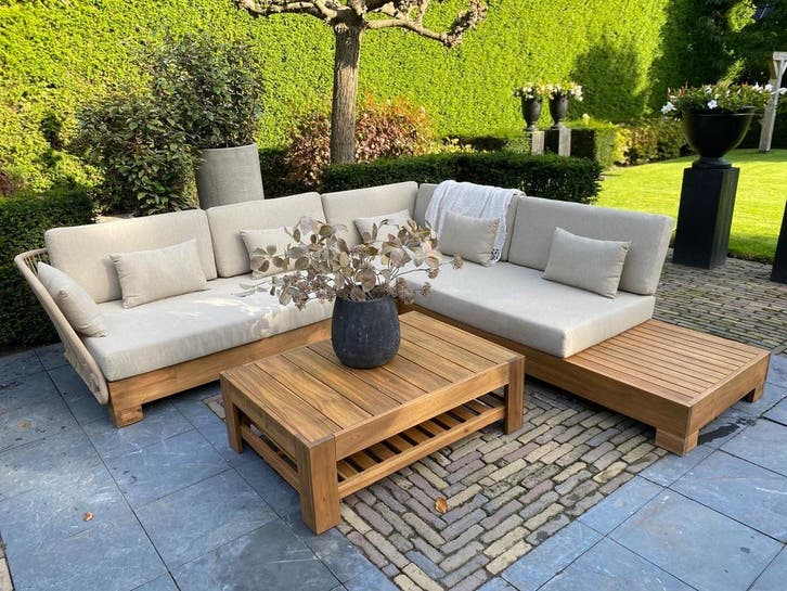 Luxe Zonkey Liss Loungeset - Geniet in eigen tuin!, Tuin en Terras, Tuinsets en Loungesets, Bijzettafel, Nieuw, Hout, Loungeset