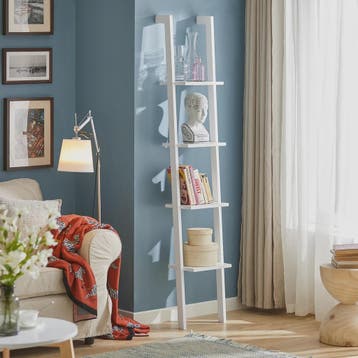 SoBuy FRG15-W Ladder Boekenkast Wit - 4 Planken, Vrijstaand,, Huis en Inrichting, Kasten | Boekenkasten, Verzenden, Nieuw