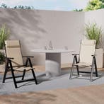 Tuinstoel - Ligstoel - Verstelbaar - Opvouwbaar - Beige - KE, Caravans en Kamperen, Verzenden, Zo goed als nieuw