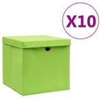 vidaXL Opbergboxen met deksel 10 st 28x28x28 cm groen, Huis en Inrichting, Woonaccessoires | Kisten, Verzenden, Nieuw