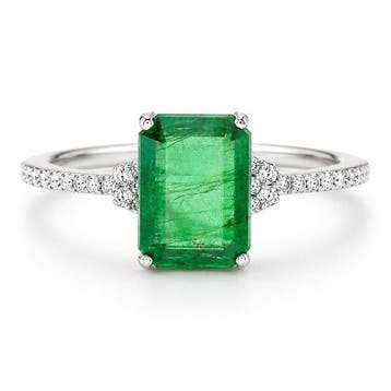 Zonder minimumprijs - Ring Platina - 1.52ct. tw. Smaragd -, Nieuw