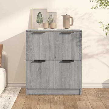 vidaXL Dressoir 60x30x70 cm bewerkt hout grijs sonoma eiken, Verzenden, Nieuw, Overige houtsoorten, Minder dan 50 cm