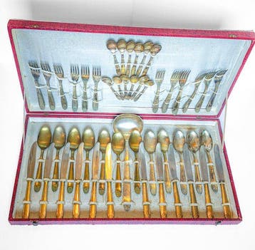 Bestekset - zilveren metaal - Vintage bestekset