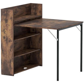 TRUUSK Opklapbare Eettafel Met Plank - Industrieel Ontwerp -, Huis en Inrichting, Bureaus, Verzenden, Nieuw