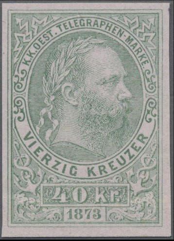 Oostenrijk 1873 - Telegraaf : 40 Kreuzer Keizer Franz, Gestempeld