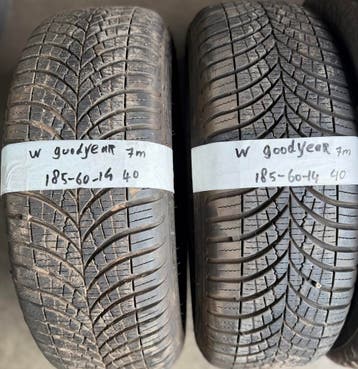 2x 185-60-14 Goodyear Winter 2x 7mm €40 Per Band 185 60 14, Auto-onderdelen, Ophalen, 14 inch, Gebruikt, Band(en)