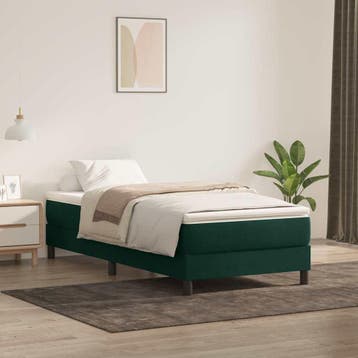 vidaXL Boxspring zonder matras fluweel donkergroen 100x220, Verzenden, Nieuw, Groen, Stof