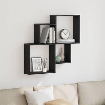 vidaXL Wandplank Muurmontage Zwart Eiken 80 x 15 x 78,5 cm, Verzenden, Nieuw