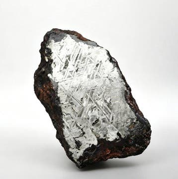 Aletai meteoriet Einddoorsnede van de Altai-ijzeren, Verzamelen, Mineralen en Fossielen