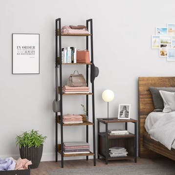 Industriële 5-Laags Boekenkast met 4 Haken – Vintage Kast, Huis en Inrichting, Kasten | Boekenkasten, Verzenden, Nieuw