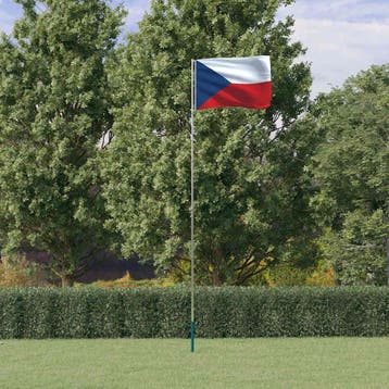 vidaXL Vlag met vlaggenmast Tsjechië 5,5 m aluminium, Verzenden, Nieuw