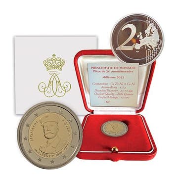 Monaco 2 Euro Albert I 2022 Proof, Postzegels en Munten, Verzenden