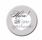 25-jarig jubileum set met buttons en folie ballonnen, Hobby en Vrije tijd, Feestartikelen, Verzenden, Nieuw, Versiering, Overige
