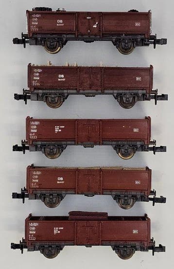 Roco N - 2311 - Modeltrein goederenwagon (5) - 5× Open, Hobby en Vrije tijd, Modeltreinen | N-Spoor, Nieuw