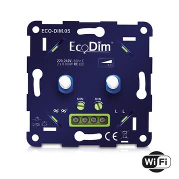 Wifi - LED - dimmer - duo - | - 2x0-100w - | - fase - afsni, Ophalen of Verzenden, Nieuw