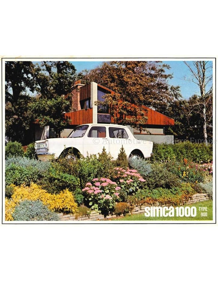 1965 SIMCA 1000 BROCHURE NEDERLANDS, Boeken, Auto's | Folders en Tijdschriften