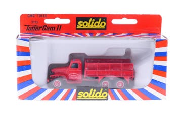 Schaal 1:50 Solido 3113 GMC Tolee T-as brandweer (bakwage..., Hobby en Vrije tijd, Modelauto's | 1:50, Ophalen of Verzenden, Gebruikt