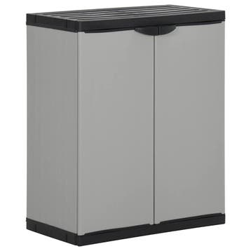 vidaXL Tuinafvalkast 68x40x85 cm polypropeen grijs en zwart, Verzenden, Nieuw