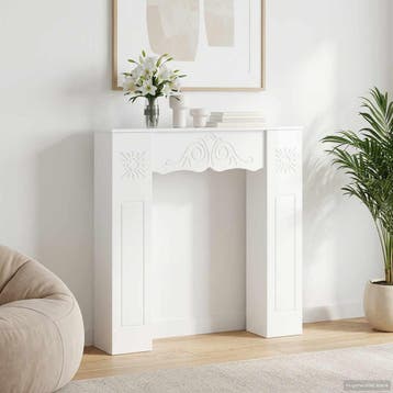 vidaXL Haardomlijsting Hoogglans Wit 102 x 20 x 102 cm, Verzenden, Nieuw