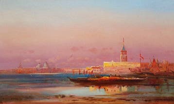 Henri Duvieux (1855-1920) - Venise, soleil couchant