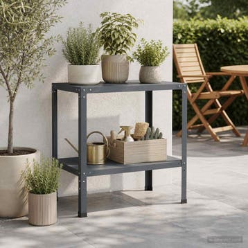 vidaXL Planttafel 100 x 50 x 80 cm Gepoedercoat staal, Verzenden, Nieuw