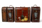 Wijnaccessoire (4) - Hout - wijn- decoratieve kistjes, Antiek en Kunst