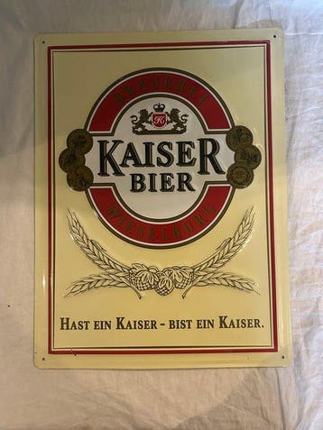 Kaiser bier - Reclamebord - blik
