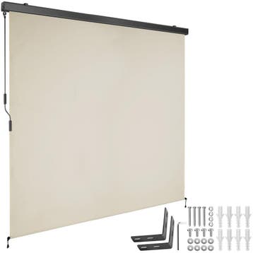 Zonnescherm Eloise met 2 wandhouders - 200 x 250 cm, beige, Tuin en Terras, Verzenden, Nieuw