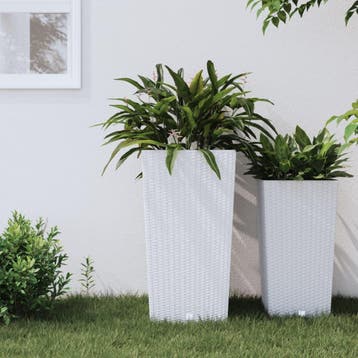 vidaXL Plantenbak met uitneembare bak rattan-look 21/49 L PP, Verzenden, Nieuw, Kunststof