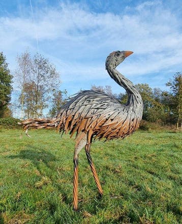 Figuur - Levensechte struisvogel - IJzer, Metaal, Antiek en Kunst